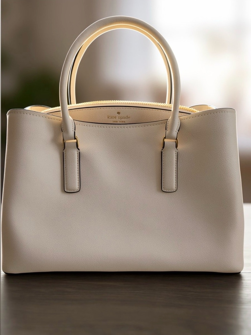 kate spade Cream Leather Satchel with Gold Hardware with matching wallet BNWT